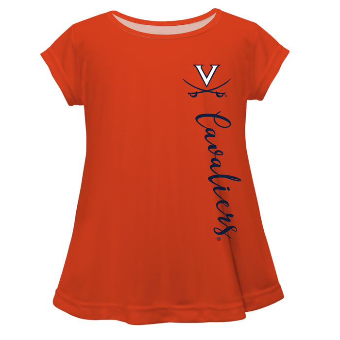 Virginia Cavaliers Orange Solid Short Sleeve Girls Laurie Top - Vive La Fête - Online Apparel Store