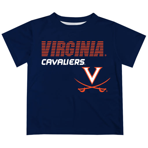 Virginia Cavaliers Solid Stripped Logo Navy Short Sleeve Tee Shirt - Vive La Fête - Online Apparel Store