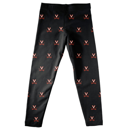 Virginia Cavaliers Repeat Logo Black Leggings - Vive La Fête - Online Apparel Store