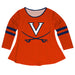 Virginia Cavaliers Big Logo Orange Stripes Long Sleeve Girls Laurie Top - Vive La Fête - Online Apparel Store