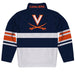 Virginia Cavaliers Logo Stripes Navy Long Sleeve Quarter Zip Sweatshirt - Vive La Fête - Online Apparel Store