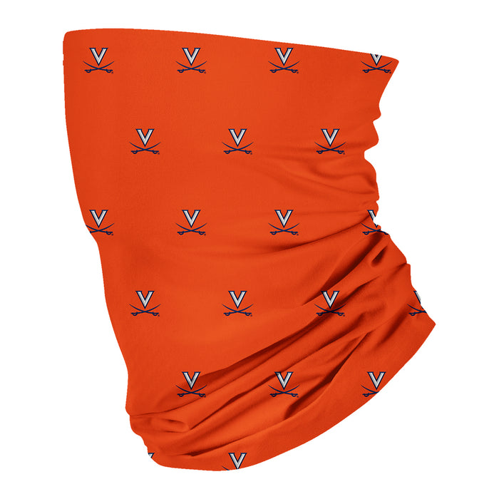 UVA Cavaliers Vive La Fete All Over Logo Game Day Collegiate Face Cover Soft 4-Way Stretch Two Ply Neck Gaiter - Vive La Fête - Online Apparel Store
