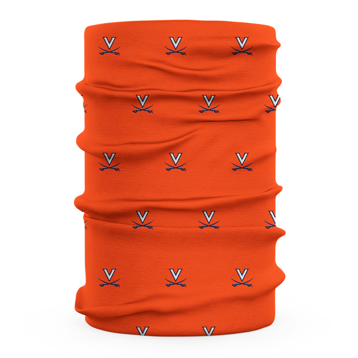 UVA Cavaliers Vive La Fete All Over Logo Game Day Collegiate Face Cover Soft 4-Way Stretch Two Ply Neck Gaiter - Vive La Fête - Online Apparel Store