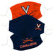 Virginia Cavaliers Vive La Fete Face Mask 3 Pack Game Day Collegiate Unisex Face Covers Reusable Washable - Vive La Fête - Online Apparel Store