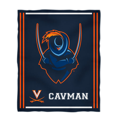 Virginia Cavaliers UVA Vive La Fete Kids Game Day Navy Plush Soft Minky Blanket 36 x 48 Mascot