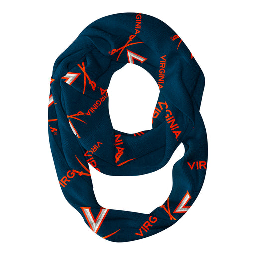 Virginia Cavaliers UVA Vive La Fete Repeat Logo Game Day Collegiate Women Light Weight Ultra Soft Infinity Scarf