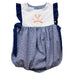 Virginia Cavaliers UVA Embroidered Navy Gingham Girls Bubble