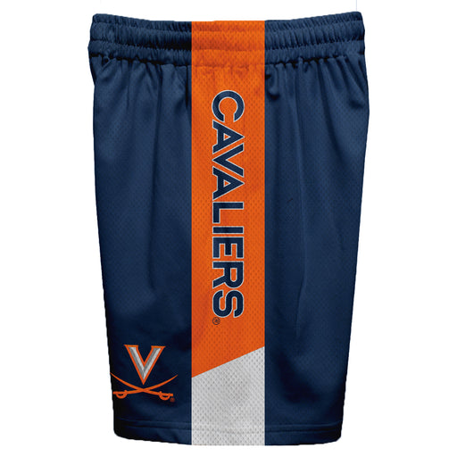 Virginia Cavaliers UVA Vive La Fete Game Day Blue Stripes Boys Solid Orange Athletic Mesh Short - Vive La Fête - Online Apparel Store