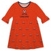 Virginia Cavaliers UVA Vive La Fete Girls Game Day 3/4 Sleeve Solid Orange All Over Logo on Skirt