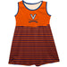 Virginia Cavaliers UVA Vive La Fete Girls Game Day Sleeveless Tank Dress Solid Orange Logo Stripes on Skirt