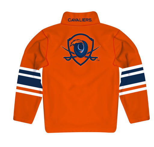 Virginia Cavaliers UVA Vive La Fete Vive La Fete Game Day Orange Quarter Zip Pullover Stripes on Sleeves