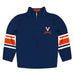 UVA Cavaliers Vive La Fete Game Day Blue Quarter Zip Pullover Stripes on Sleeves