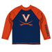 Virginia Cavaliers UVA Vive La Fete Blue and Orange Long Sleeve Raglan Rashguard