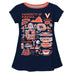 Virginia Cavaliers UVA Hand Sketched Vive La Fete Impressions Artwork Navy Short Sleeve Top