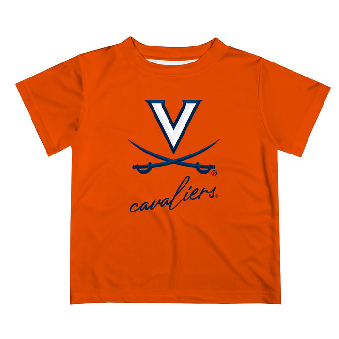 Virginia Cavaliers UVA Vive La Fete Script V1 Orange Short Sleeve Tee Shirt