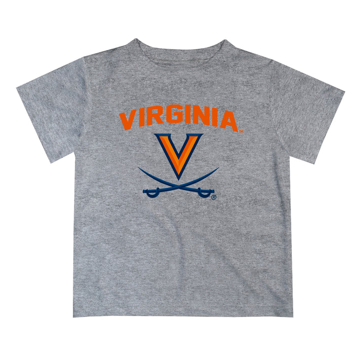 Virginia Cavaliers UVA Vive La Fete Boys Game Day V2 Gray Short Sleeve Tee Shirt