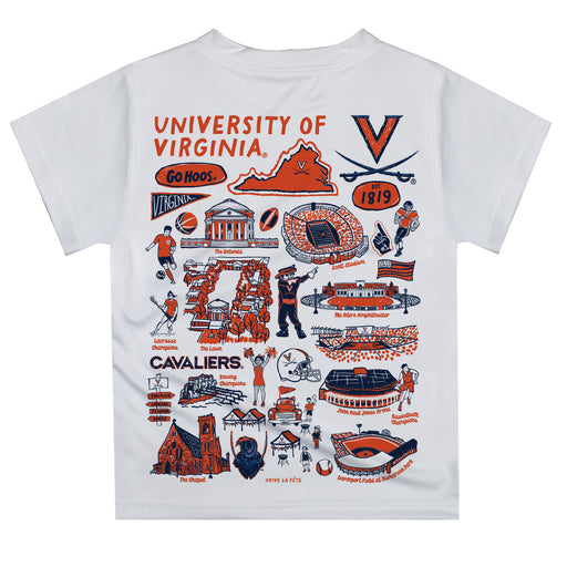 Virginia Cavaliers UVA Hand Sketched Vive La Fete Impressions Artwork Boys Navy Short Sleeve Tee Shirt - Vive La Fête - Online Apparel Store