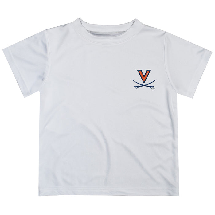Virginia Cavaliers UVA Hand Sketched Vive La Fete Impressions Artwork Boys White Short Sleeve Tee Shirt