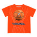 Virginia Cavaliers UVA Original Dripping Basketball Orange T-Shirt by Vive La Fete