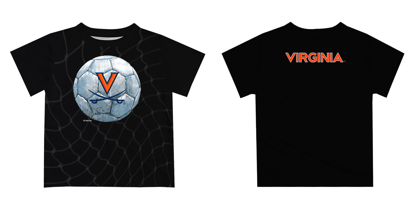 Virginia Cavaliers UVA Original Dripping Soccer Blue T-Shirt by Vive La Fete - Vive La Fête - Online Apparel Store
