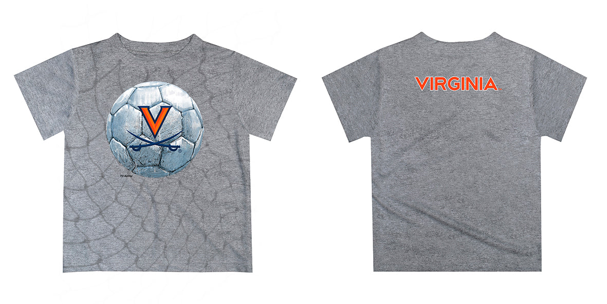 Virginia Cavaliers UVA Original Dripping Soccer Blue T-Shirt by Vive La Fete - Vive La Fête - Online Apparel Store