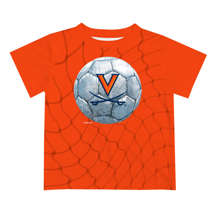 Virginia Cavaliers UVA Original Dripping Soccer Orange T-Shirt by Vive La Fete