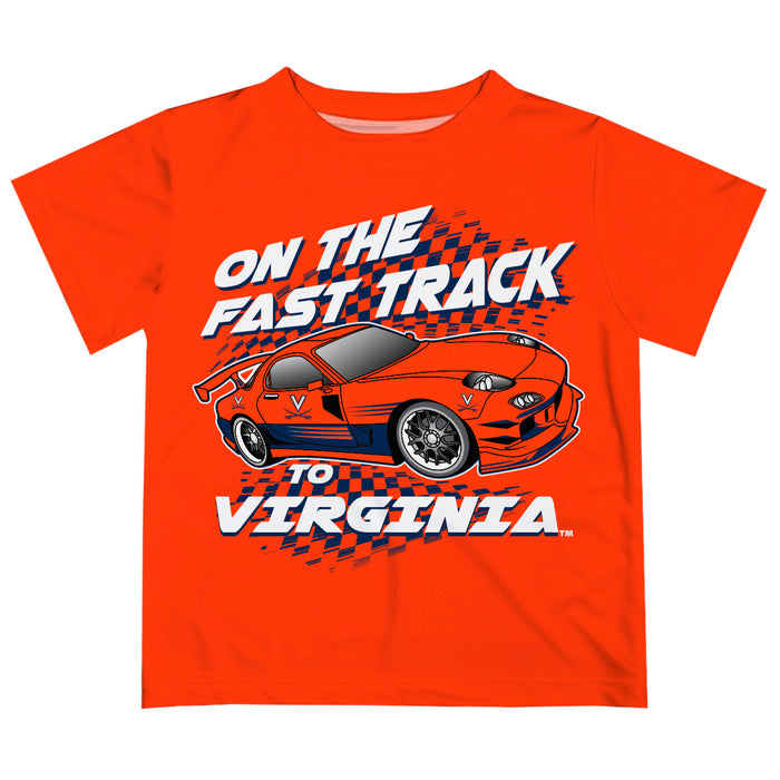 Virginia Cavaliers UVA Vive La Fete Fast Track Boys Game Day Orange Short Sleeve Tee