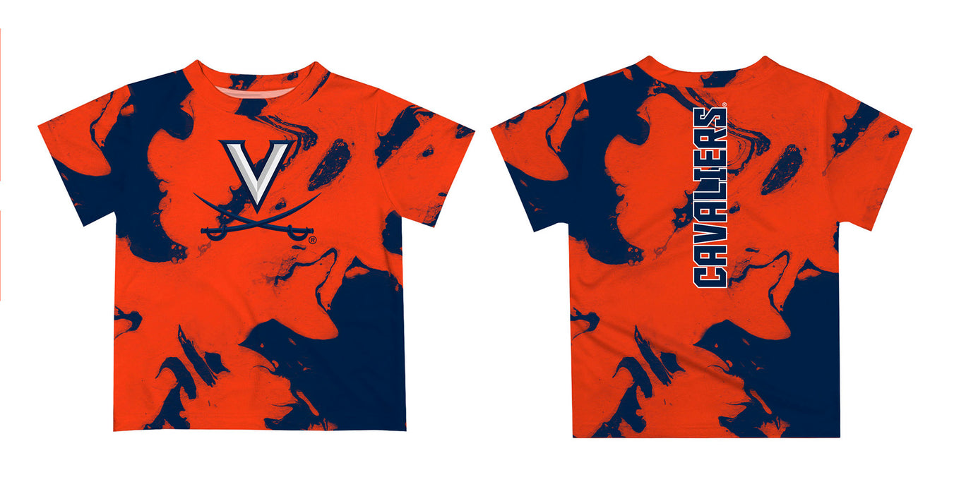 Virginia Cavaliers UVA Vive La Fete Marble Boys Game Day Orange Short Sleeve Tee - Vive La Fête - Online Apparel Store