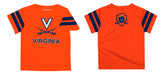 Virginia Cavaliers UVA Vive La Fete Boys Game Day Orange Short Sleeve Tee with Stripes on Sleeves - Vive La Fête - Online Apparel Store