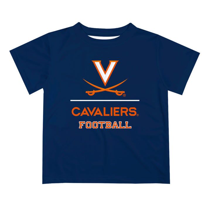 Virginia Cavaliers UVA Vive La Fete Football V1 Blue Short Sleeve Tee Shirt