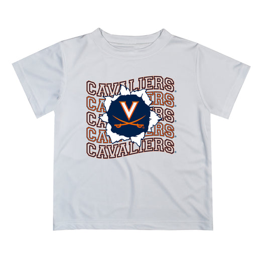 Virginia Cavaliers UVA Vive La Fete  White Art V1 Short Sleeve Tee Shirt