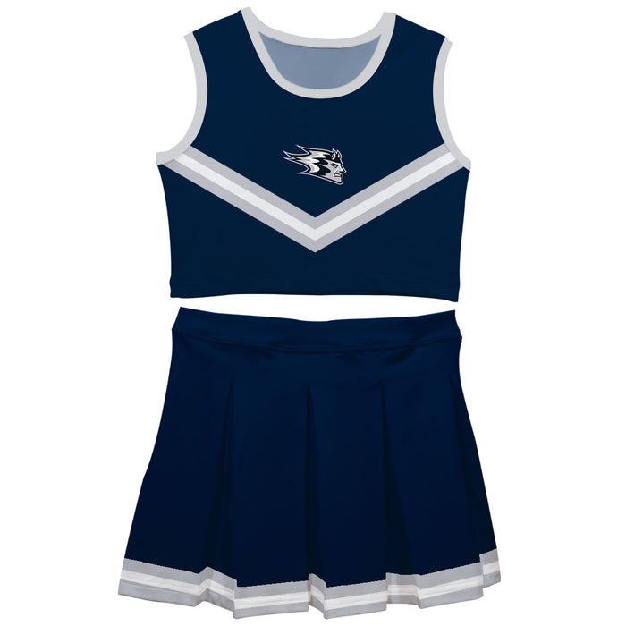 UW Wisconsin Stout Blue Devils Vive La Fete Game Day Blue Sleeveless Cheerleader Set