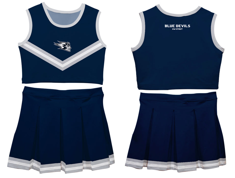 UW Wisconsin Stout Blue Devils Vive La Fete Game Day Blue Sleeveless Cheerleader Set - Vive La Fête - Online Apparel Store