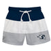 UW Wisconsin Stout Blue Devils Vive La Fete Blue White Gray Stripes Swimtrunks V1