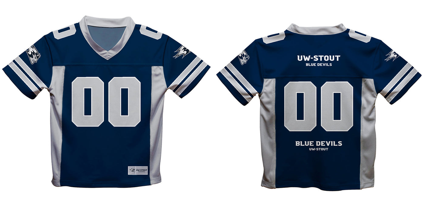 University of Wisconsin Stout Blue Devils UW  Vive La Fete Game Day Navy Boys Fashion Football T-Shirt - Vive La Fête - Online Apparel Store