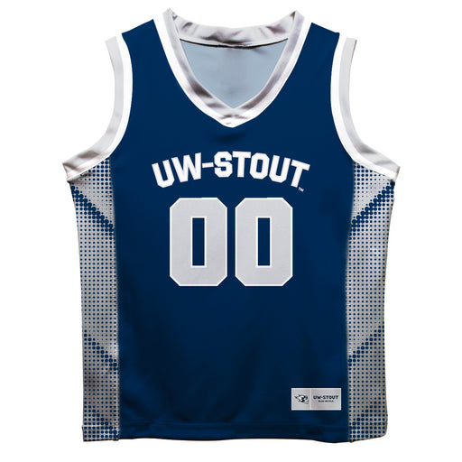 University of Wisconsin Stout Blue Devils UW  Vive La Fete Game Day Navy Boys Fashion Basketball Top