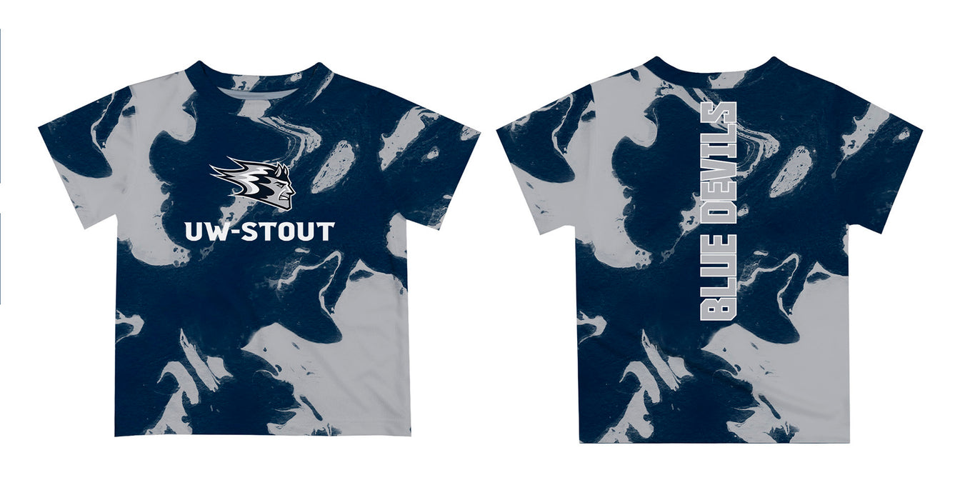 University of Wisconsin Stout Blue Devils UW  Vive La Fete Marble Boys Game Day Navy Short Sleeve Tee - Vive La Fête - Online Apparel Store