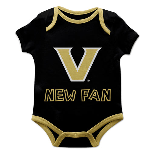 Vanderbilt University Commodores Vive La Fete Infant Game Day Black Short Sleeve Onesie New Fan Logo and Mascot Bodysuit