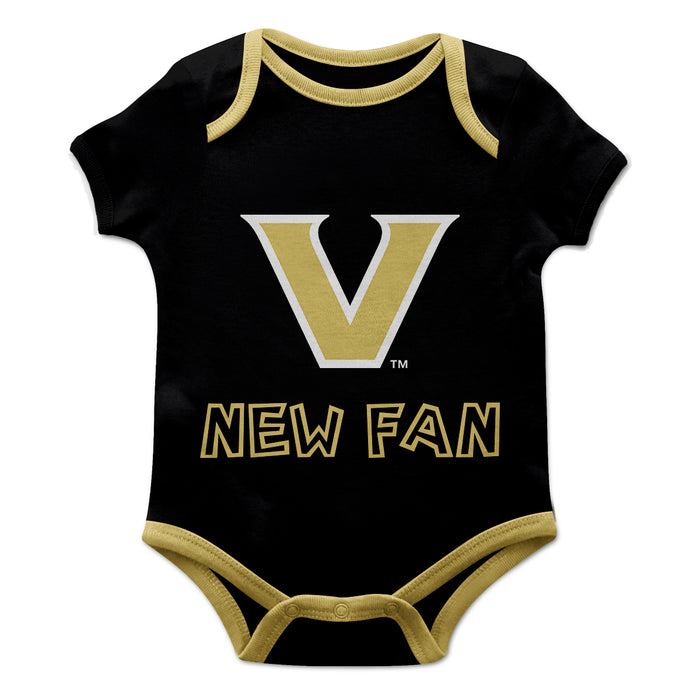 Vanderbilt University Commodores Vive La Fete Infant Game Day Black Short Sleeve Onesie New Fan Logo and Mascot Bodysuit