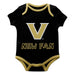 Vanderbilt University Commodores Vive La Fete Infant Game Day Black Short Sleeve Onesie New Fan Logo and Mascot Bodysuit