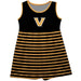 Vanderbilt University Commodores Vive La Fete Girls Game Day Sleeveless Tank Dress Solid Black Logo Stripes on Skirt