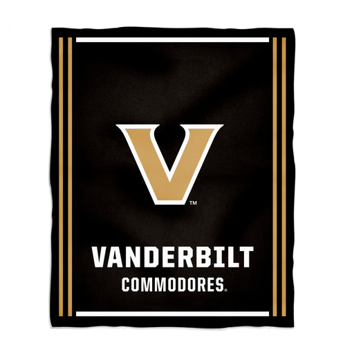 Vanderbilt University Commodores Vive La Fete Kids Game Day Black Plush Soft Minky Blanket 36 x 48 Mascot