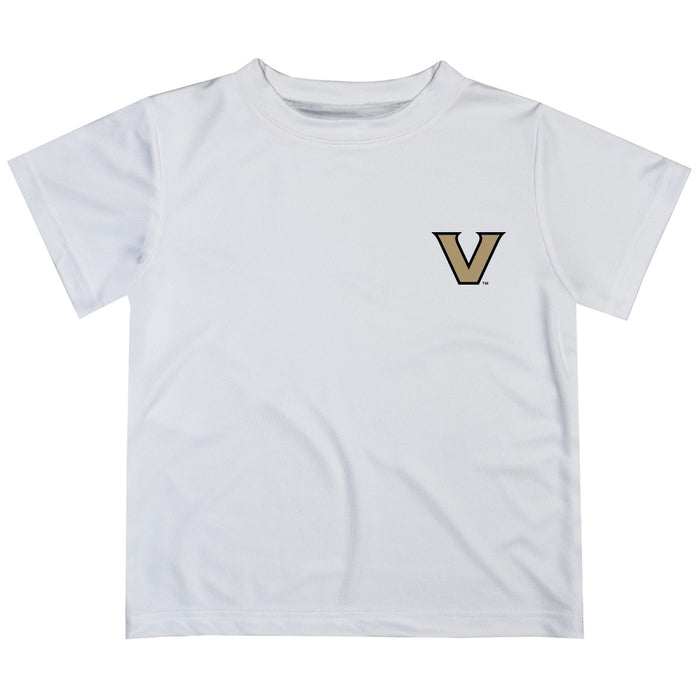 Vanderbilt University Commodores Hand Sketched Vive La Fete Impressions Artwork Boys White Short Sleeve Tee Shirt