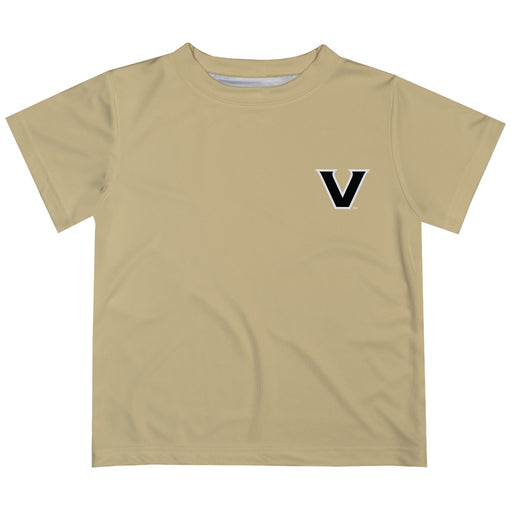 Vanderbilt University Commodores Hand Sketched Vive La Fete Impressions Artwork Boys Gold Short Sleeve Tee Shirt