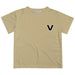 Vanderbilt University Commodores Hand Sketched Vive La Fete Impressions Artwork Boys Gold Short Sleeve Tee Shirt