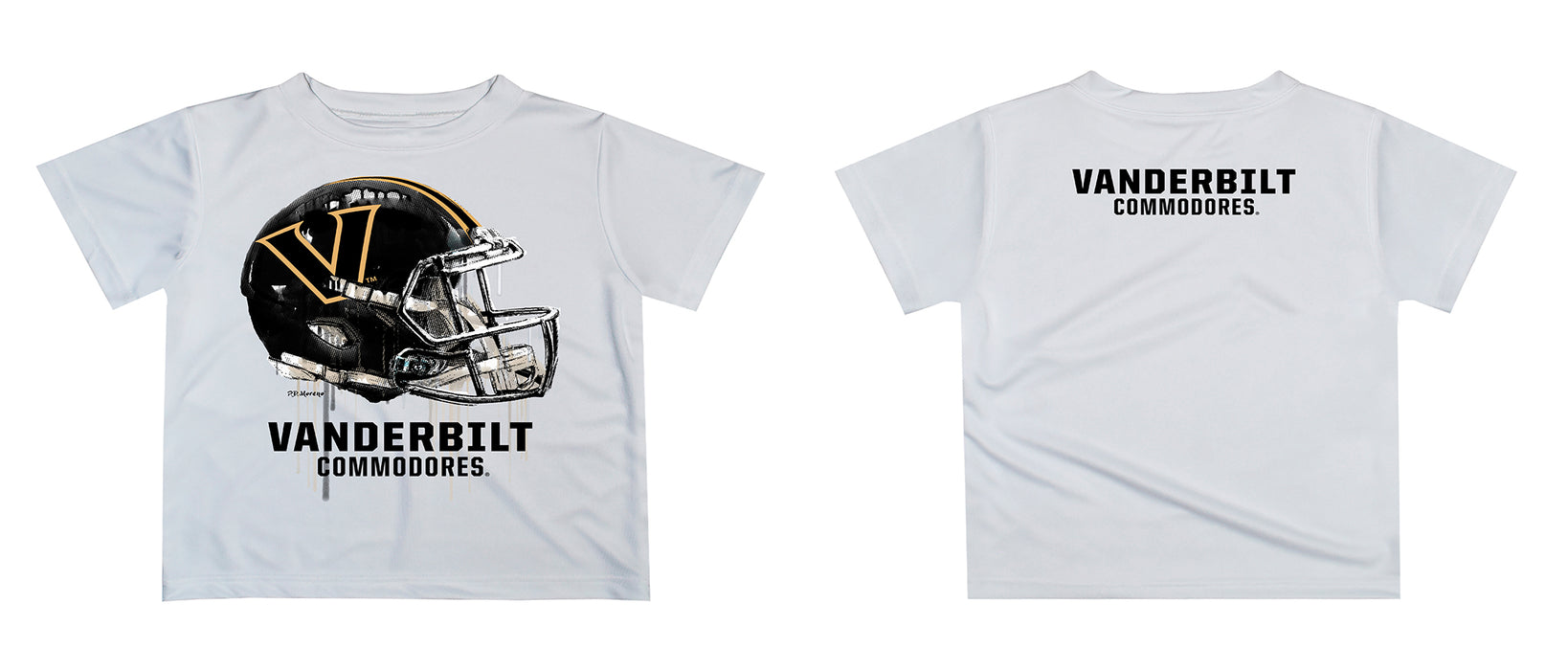 Vanderbilt University Commodores Original Dripping Football Helmet T-Shirt by Vive La Fete - Vive La Fête - Online Apparel Store