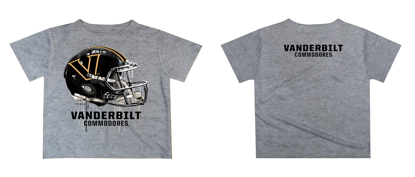 Vanderbilt University Commodores Original Dripping Football Helmet T-Shirt by Vive La Fete - Vive La Fête - Online Apparel Store