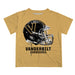 Vanderbilt University Commodores Original Dripping Football Helmet Gold T-Shirt by Vive La Fete