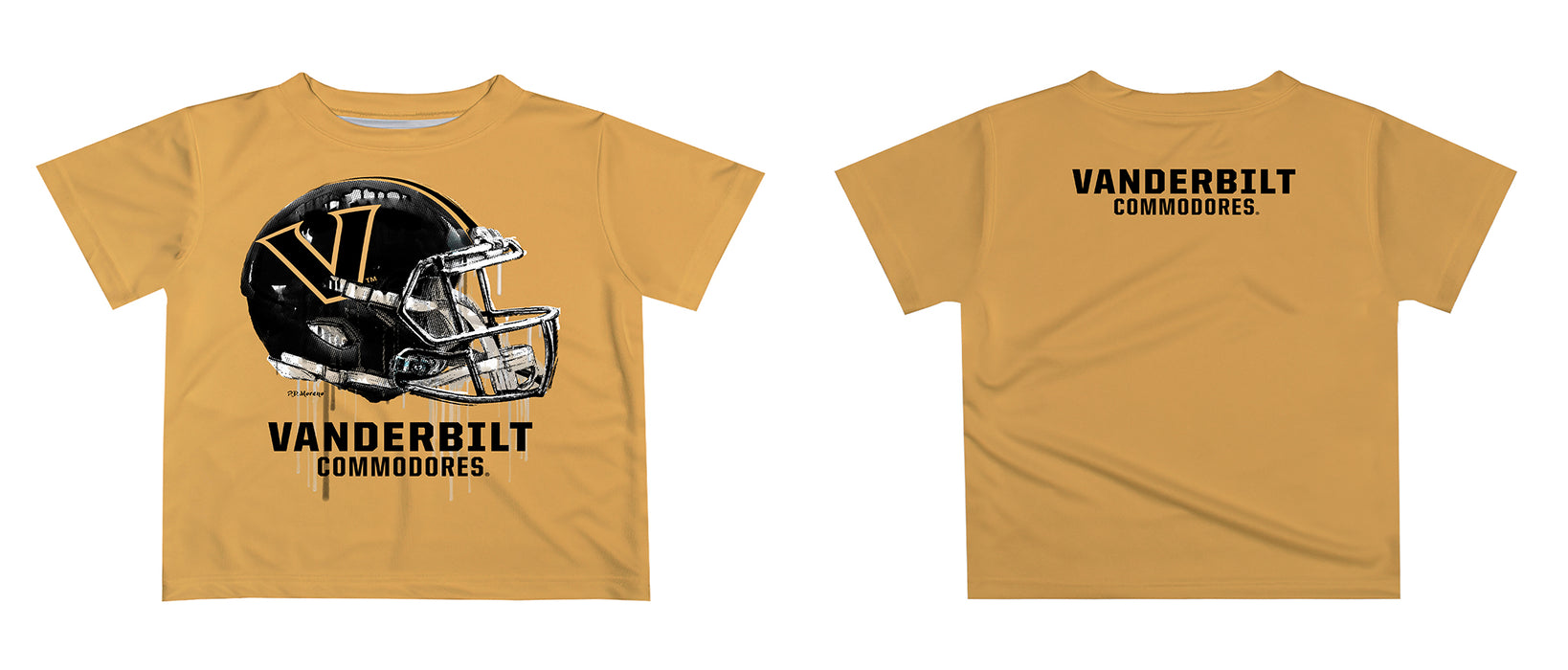 Vanderbilt University Commodores Original Dripping Football Helmet T-Shirt by Vive La Fete - Vive La Fête - Online Apparel Store