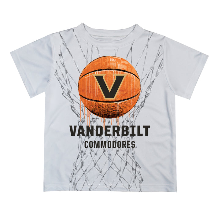 Vanderbilt University Commodores Original Dripping Ball White T-Shirt by Vive La Fete